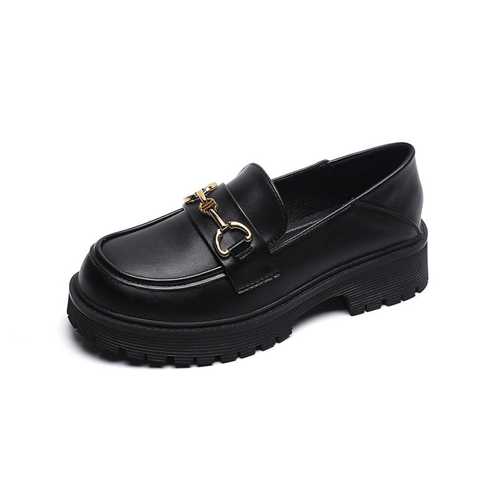 Damen Mokassin-Schuhe mit modischer Schnallenverzierung und robuster Sohle Drune