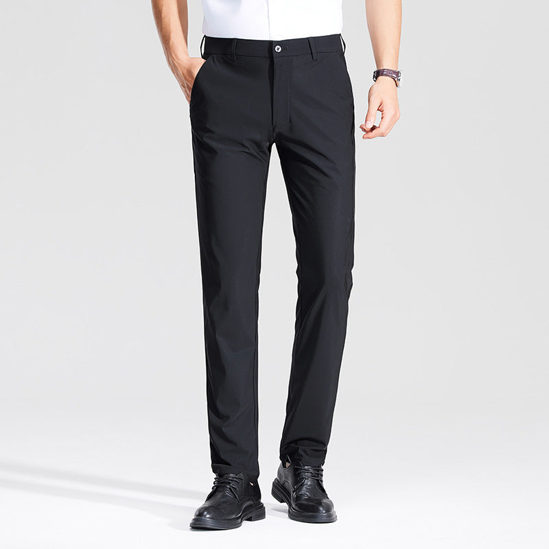 Herren Schlanke Business‑Stretchhose mit Bügelfalte und Komfortbund Drune
