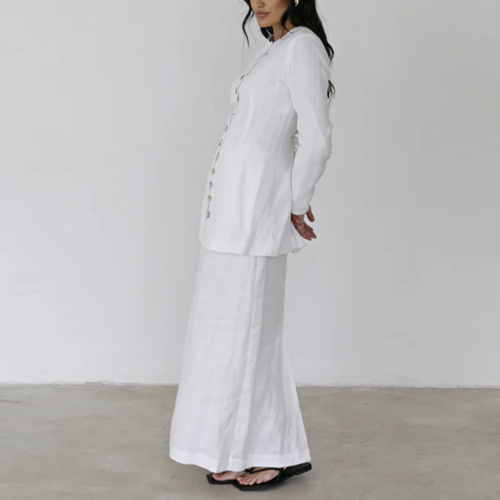 Damen Elegantes und Modisches Langarm-Kleid mit Krawattenverschluss Drune