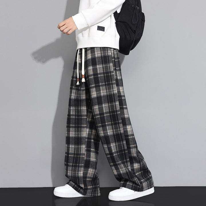 Herren Karierten Oversized Freizeithose