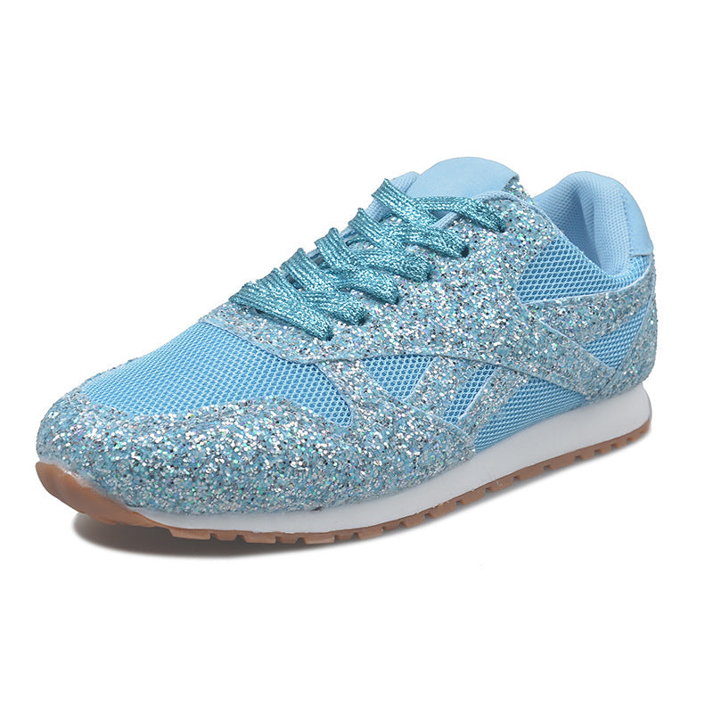 Damen Glitzer-Sneaker mit atmungsaktivem Mesh und profilierter Gummisohle Drune