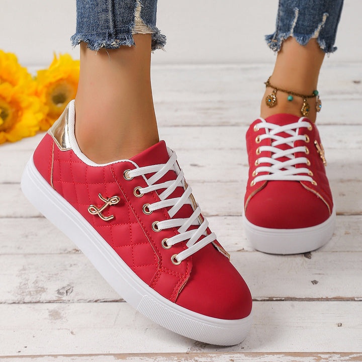 Damen Sportliche Schnür-Sneaker mit elegantem Steppdesign Drune