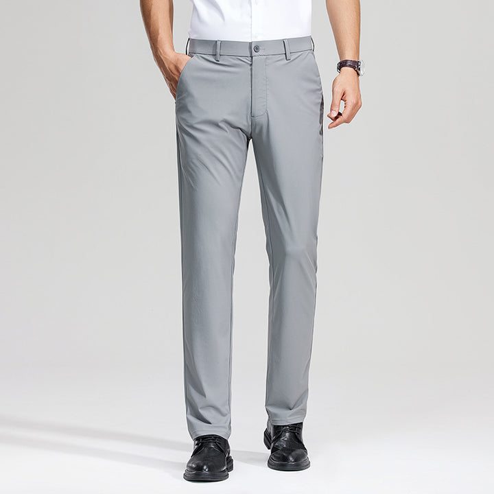 Herren Schlanke Business‑Stretchhose mit Bügelfalte und Komfortbund Drune