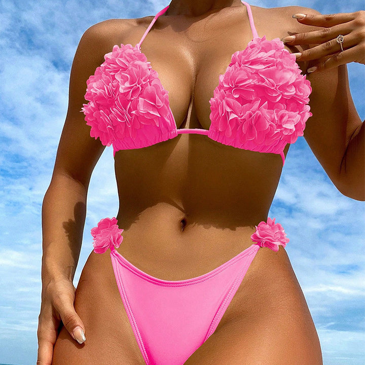 Damen Triangel-Bikini mit verspieltem Blüten-Design Drune