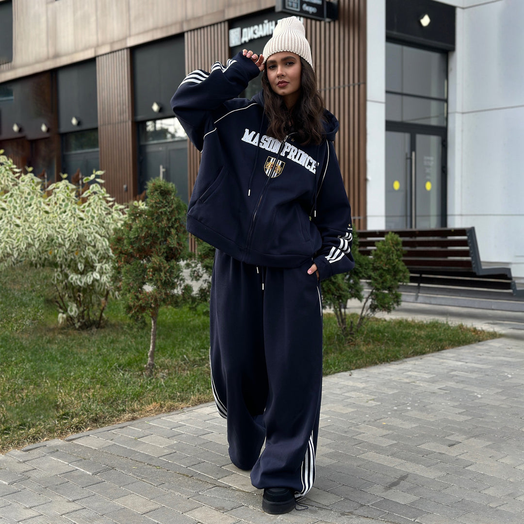 Damen Lässiger und modischer Sweatsuit mit Kapuze Drune
