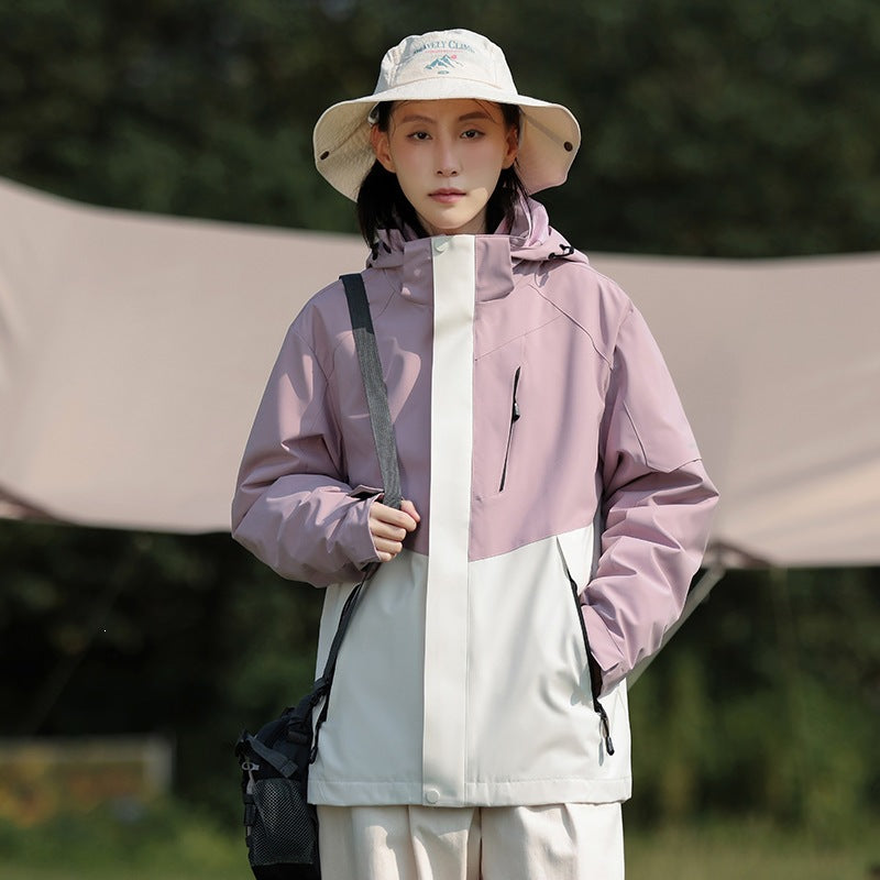 Herren Zweifarbige Wind- und Wasserabweisende Softshelljacke mit Kapuze Drune