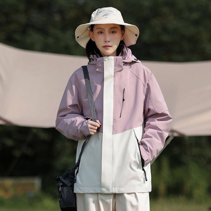 Herren Zweifarbige Wind- und Wasserabweisende Softshelljacke mit Kapuze Drune