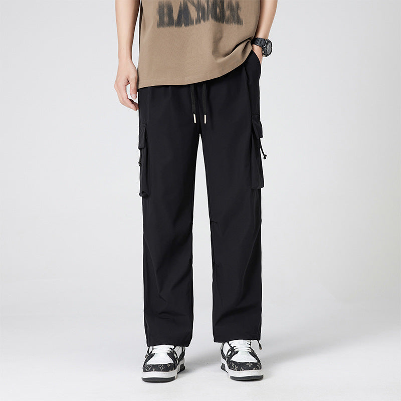 Damen Cargohose im Outdoor-Stil mit Kordelbund, großen Seitentaschen und verstellbarem Saum Drune