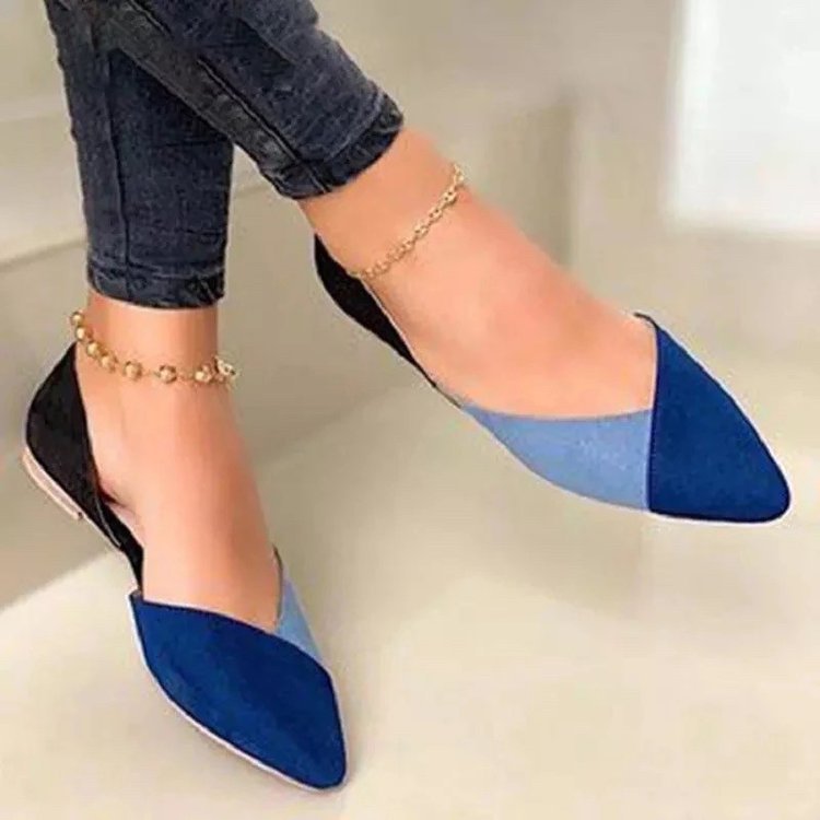 Damen Ballerinas im modernen Farbblockdesign Drune