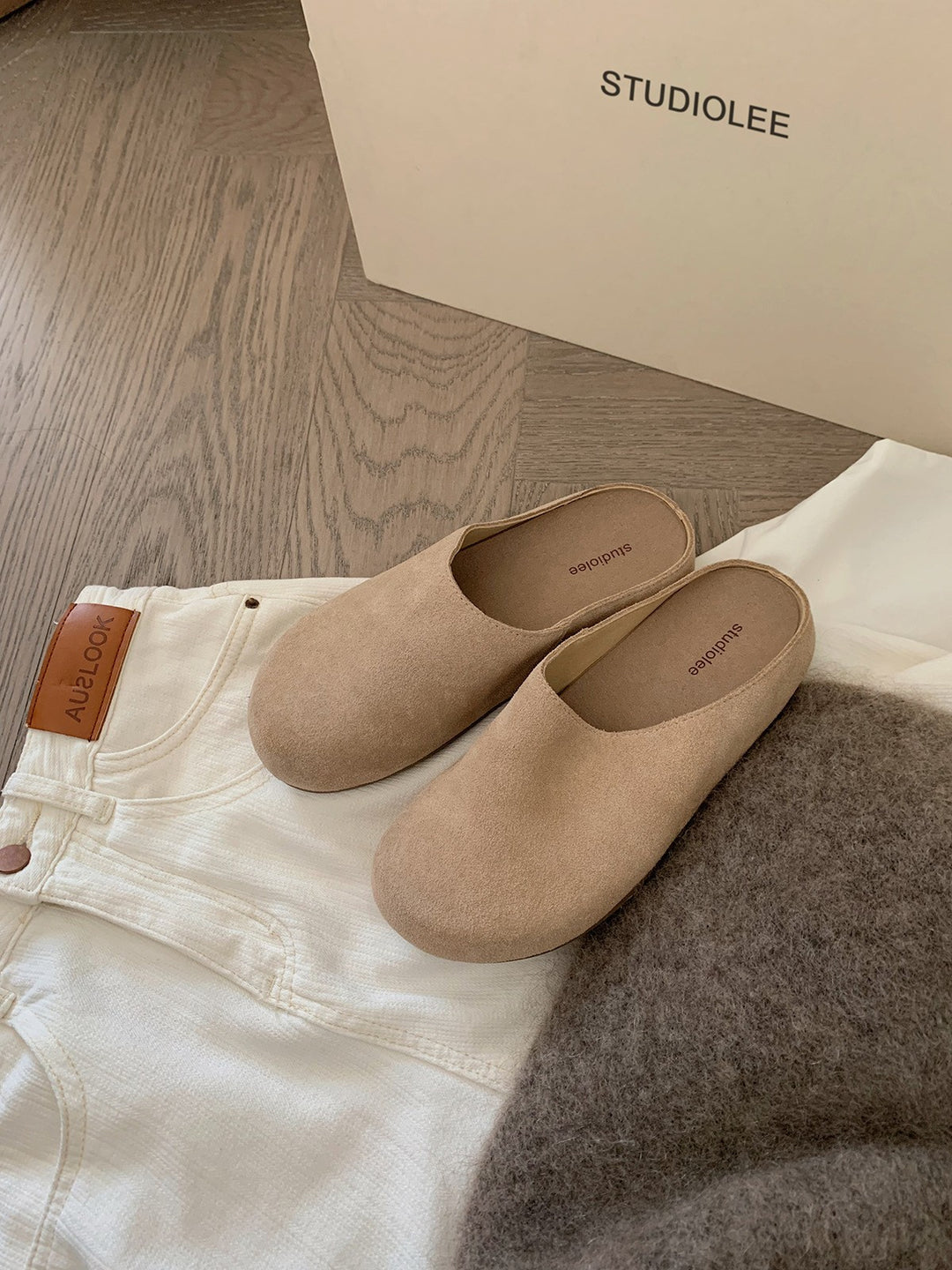 Damen Weiche Wildleder Schiebe Clogs Drune