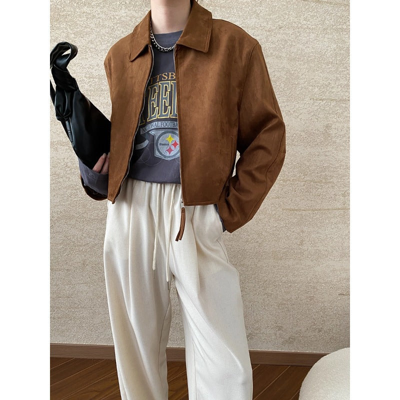 Damen Kurzjacke aus weichem Wildlederimitat mit minimalistischen Details Drune