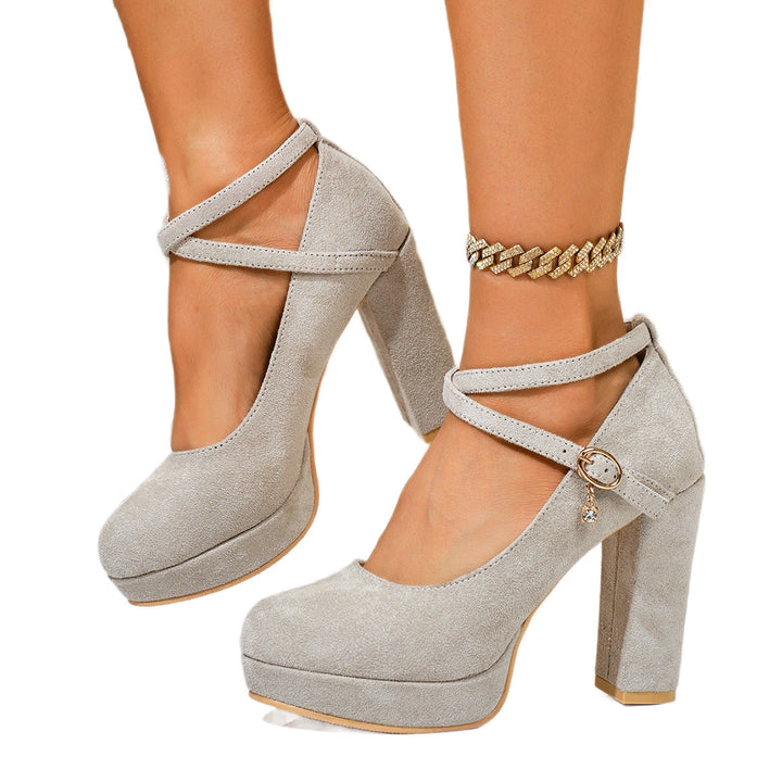 Damen Plateau-Pumps mit geflochtenem Riemen Drune