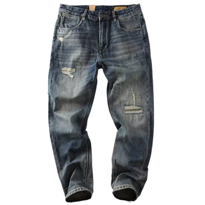 Herren Modische Destroyed Jeans Drune
