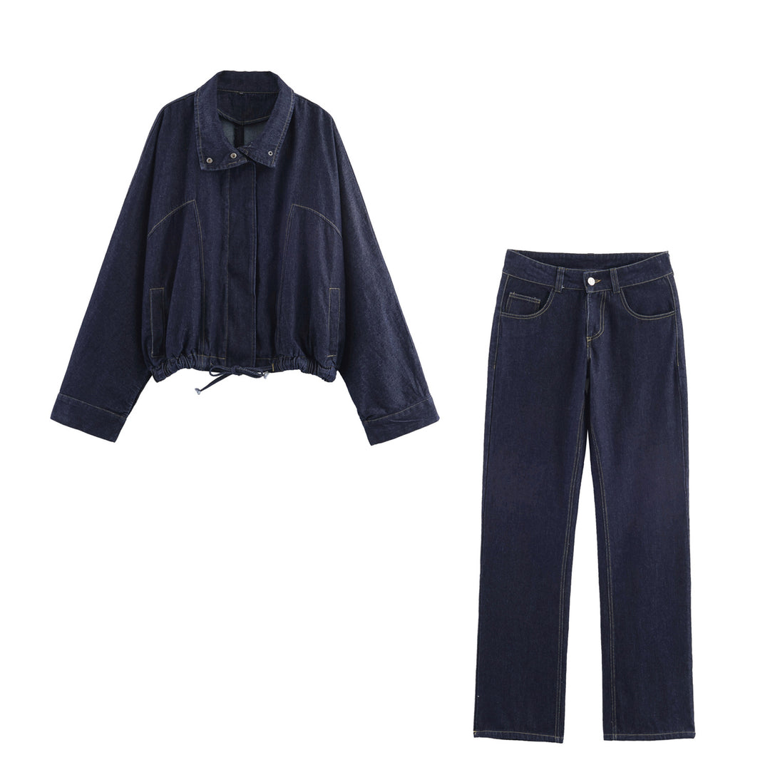 Damen 20+ hochtaillierte geradegeschnittene Jeans mit Clean-Denim und Kontrastnähten Drune