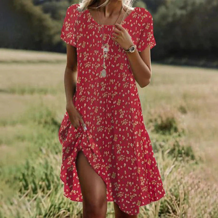 Damen Freizeitkleid mit asymmetrischem Saum und Taschen Drune
