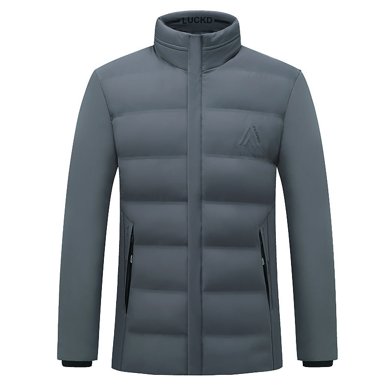 Herren Wattierte City-Jacke mit Stehkragen, wasserabweisender Oberfläche und verdecktem Reißverschluss Drune