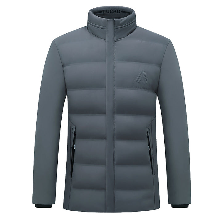 Herren Wattierte City-Jacke mit Stehkragen, wasserabweisender Oberfläche und verdecktem Reißverschluss Drune