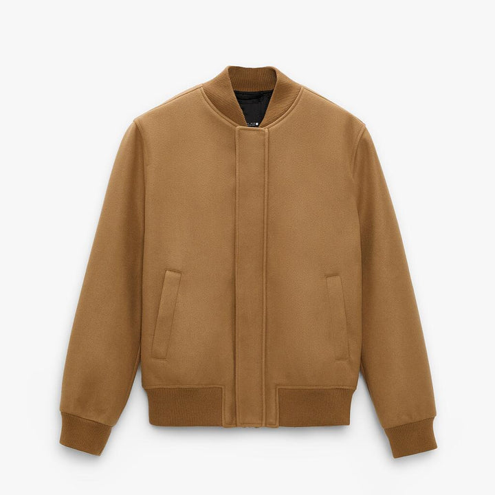 Herren Bomberjacke aus Wollmix im Boxy‑Cut mit verdeckter Druckknopfleiste und Rippbündchen Drune
