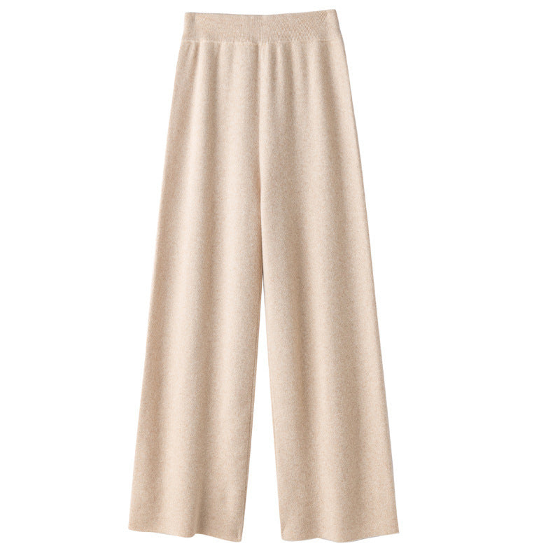 Damen Weite Strickhose mit hohem Bund und kaschmirähnlicher Weichheit Drune