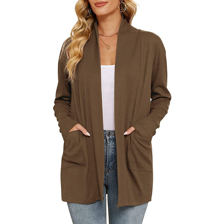 Damen lässiger Longcardigan mit Taschen Drune