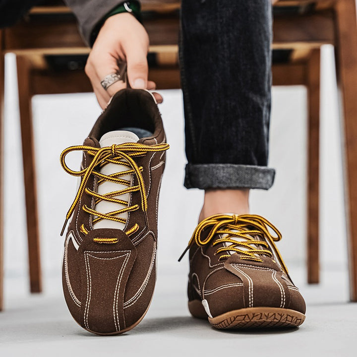 Unisex leichte Retro-Freizeitsneaker mit wildlederähnlichem Obermaterial, gepolstertem Einstieg und flexibler Gummilaufsohle Drune