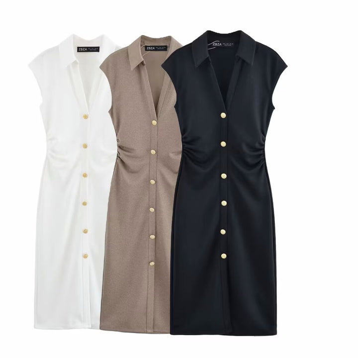 Damen Hemdblusenkleid mit edlen Knopfdetails und elegantem Schnitt Drune