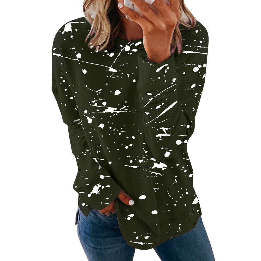 Damen Kreatives Sweatshirt mit Farbklecks-Design Drune