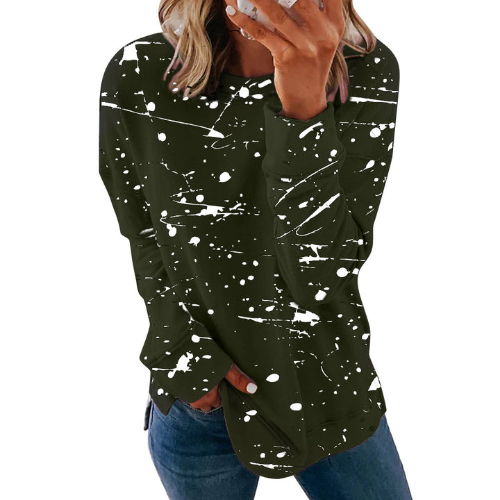 Damen Kreatives Sweatshirt mit Farbklecks-Design Drune