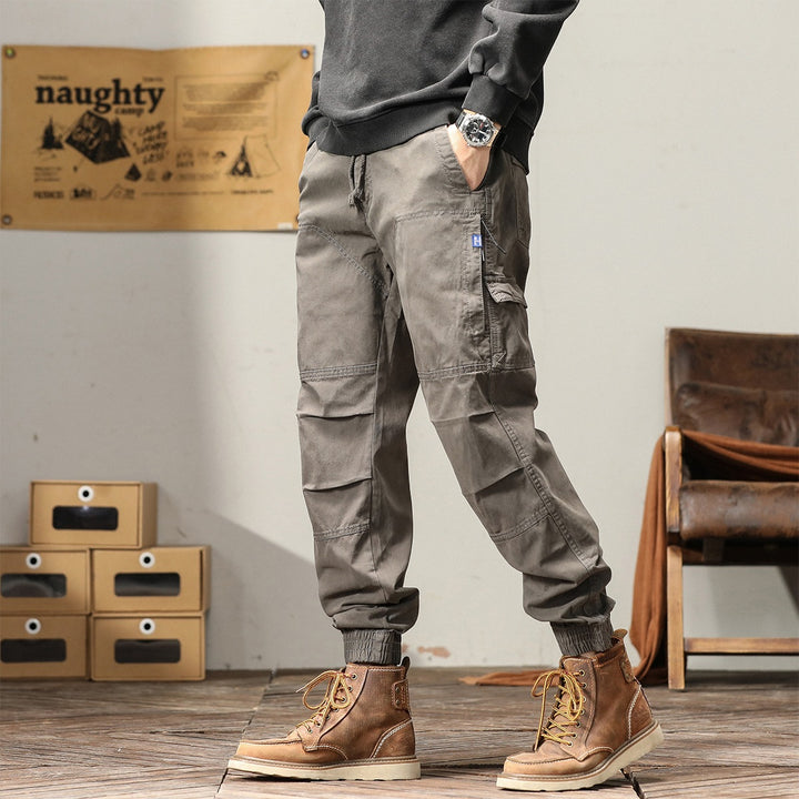 Herren Cargo-Joggerhose mit Tunnelzug, elastischen Bündchen und verstärkten Kniepartien Drune