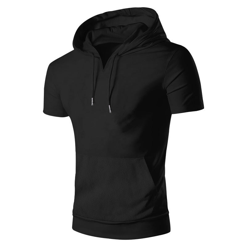 Herren lässiges Kapuzenshirt mit V-Ausschnitt und praktischer Bauchtasche Drune
