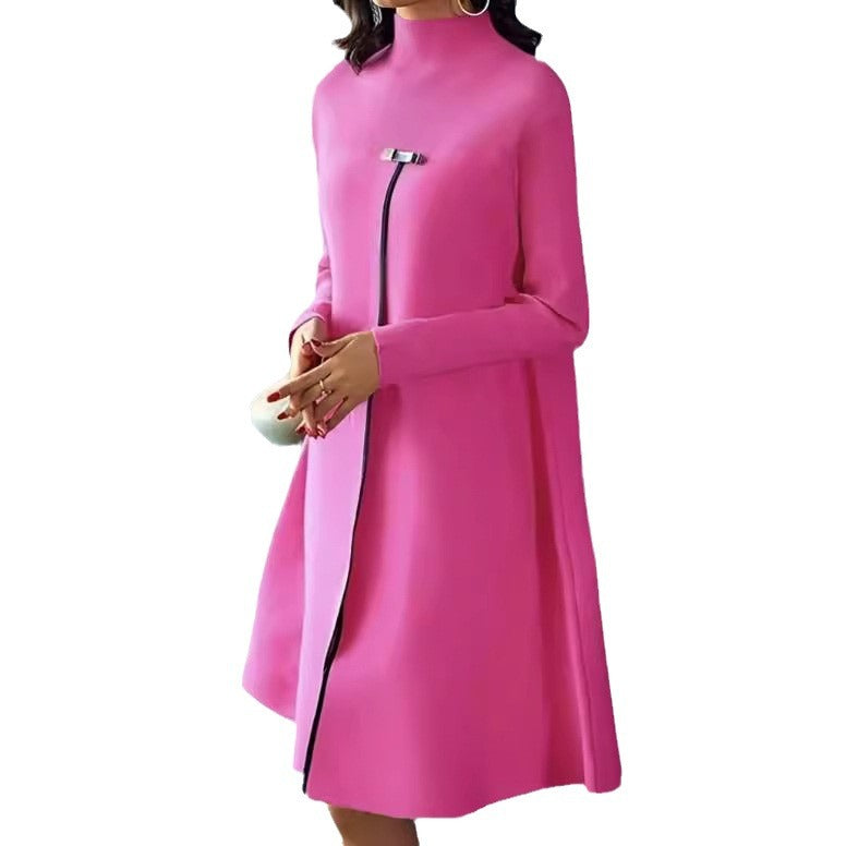Damen Kapuzenkleid mit asymmetrischem Reißverschluss und eleganten Details Drune