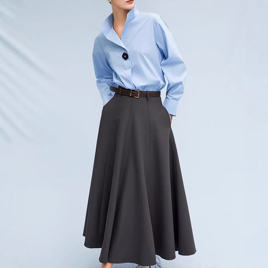 Damen Eleganter Maxirock mit Weit geschnittenem Design Drune