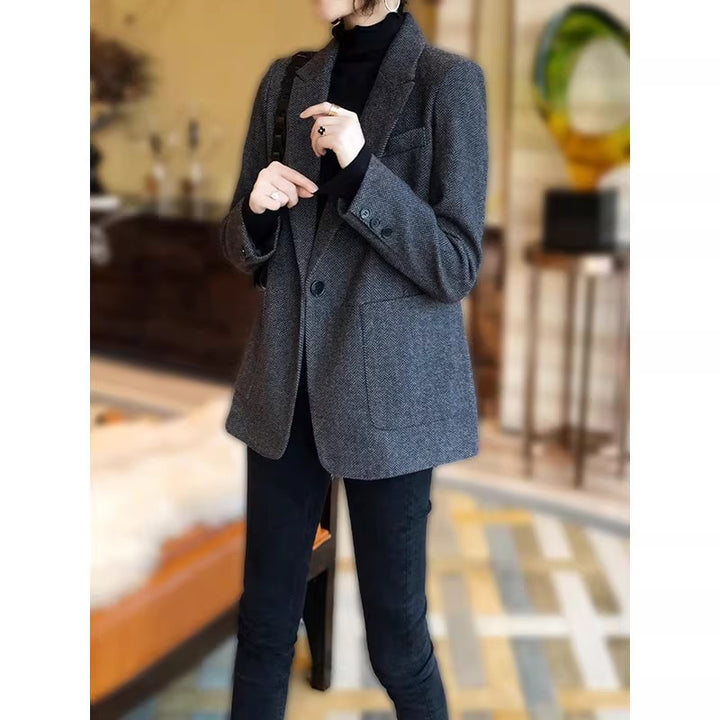 Damen Eleganter Tweed-Blazer Drune