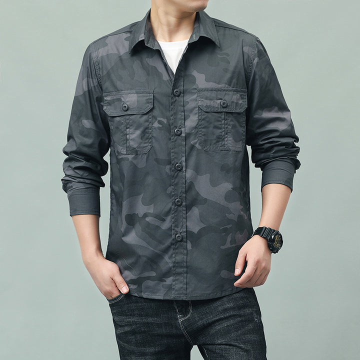 Herren Camouflage Hemd mit Taschen Drune