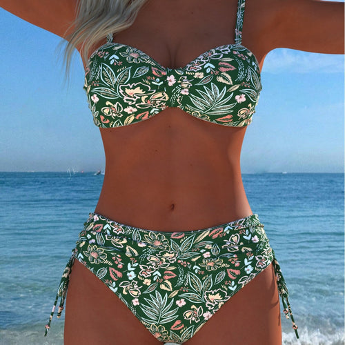 Damen Bikini-Set mit elegantem Balconette-Oberteil und modischem High-Waist-Höschen Drune