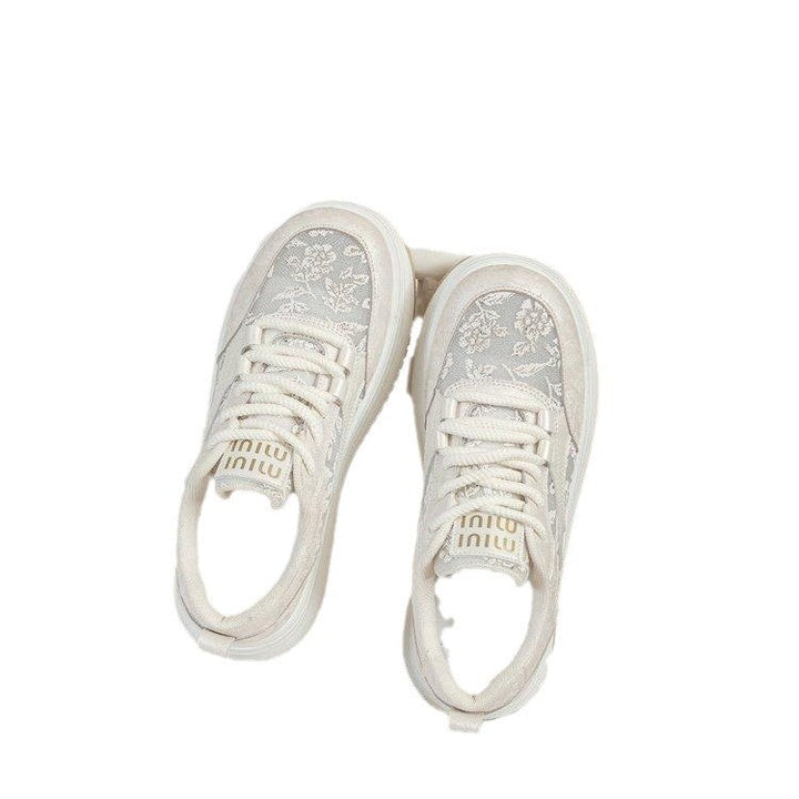 Damen Sneakers mit filigranem Blumenmotiv und gepolsterter Sohle Drune
