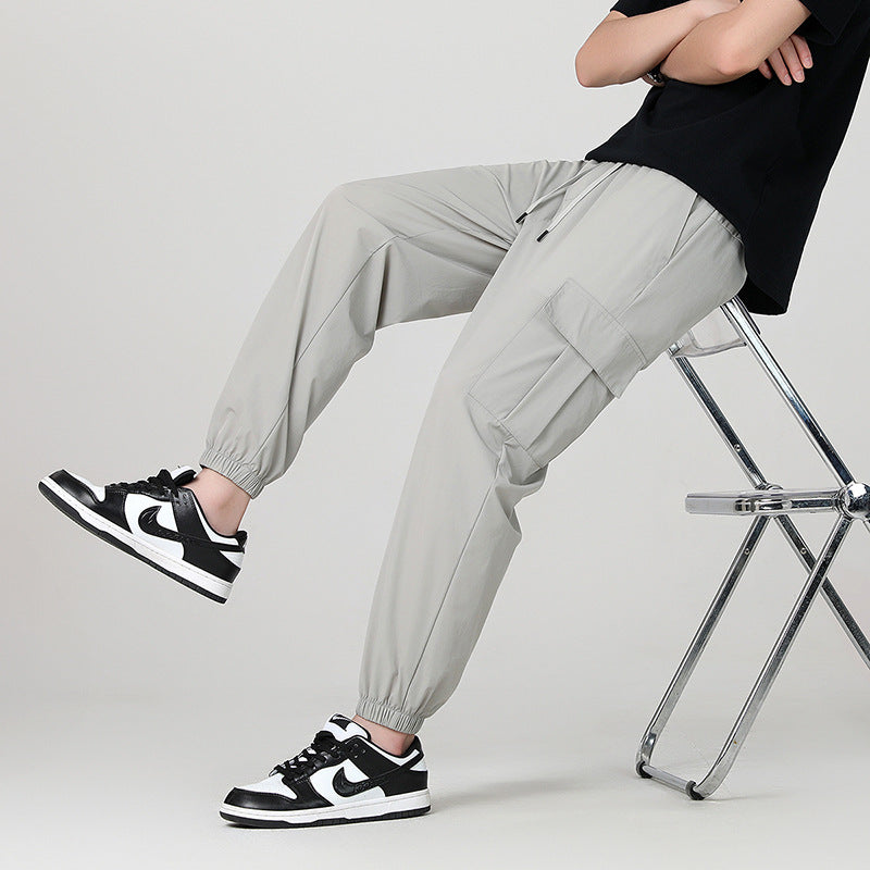 Herren Modische Cargo-Hose mit elastischem Bund und seitlichen Taschen Drune