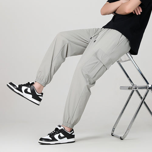 Herren Modische Cargo-Hose mit elastischem Bund und seitlichen Taschen Drune