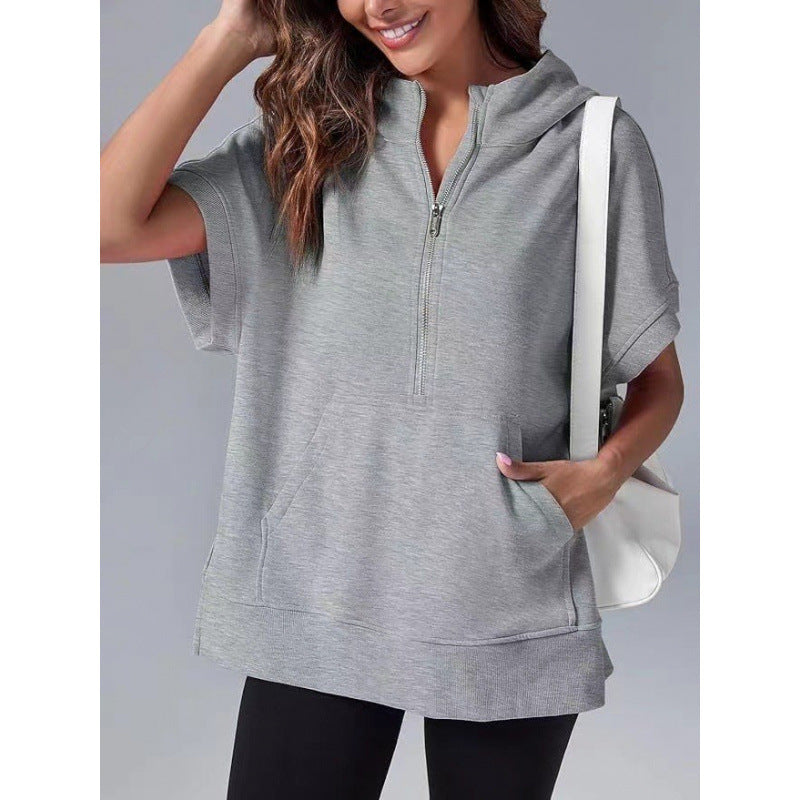 Damen Lässiger Kapuzenpullover mit Reißverschluss und praktischen Taschen Drune