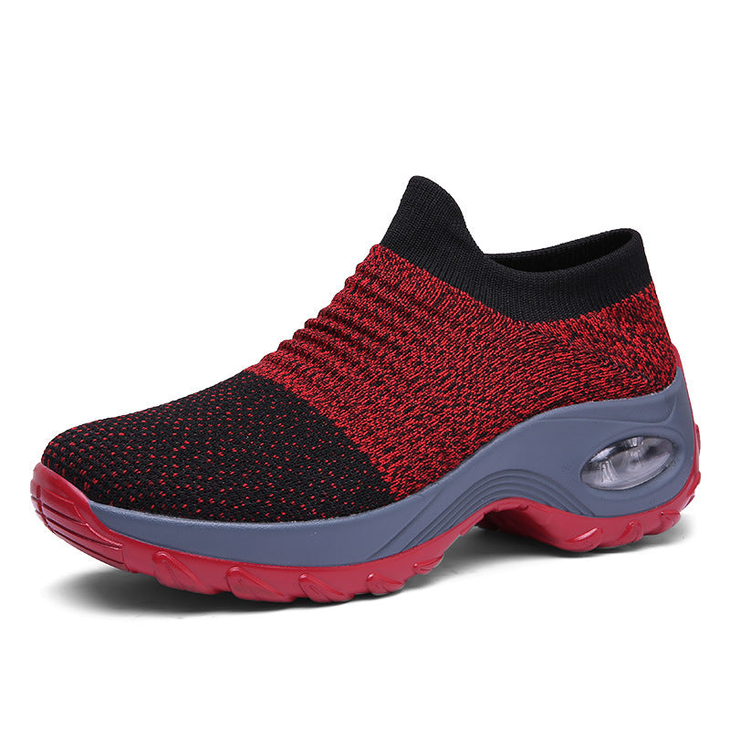 Damen gestrickter Sock-Sneaker mit sichtbarer Luftkammer und gedämpfter Plateausohle Drune