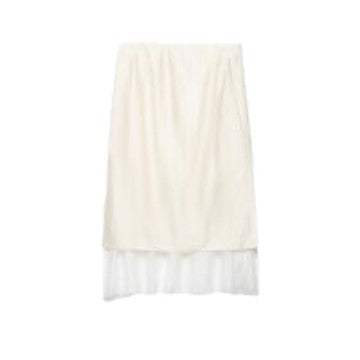 Damen Midirock mit Chiffon-Volant und leichtem Drape Drune