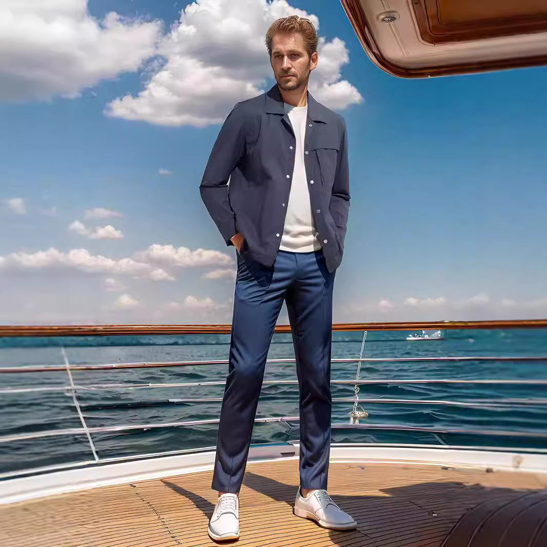 Herren leichte Utility-Jacke mit praktischen Taschen und modernem Design Drune