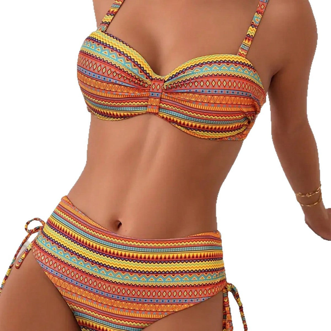 Damen Hochgeschnittener Bikini mit eleganten Seitenschnürungen Drune