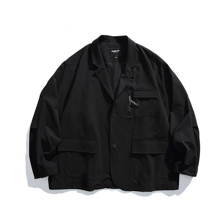 Herren Oversized Utility-Sakko mit multifunktionalen Taschen Drune
