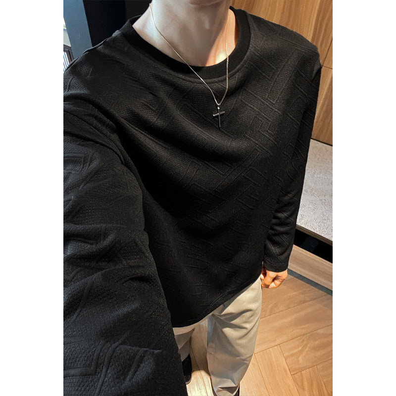 Herren Modischer Sweatshirt mit prägnantem Strukturmuster Drune