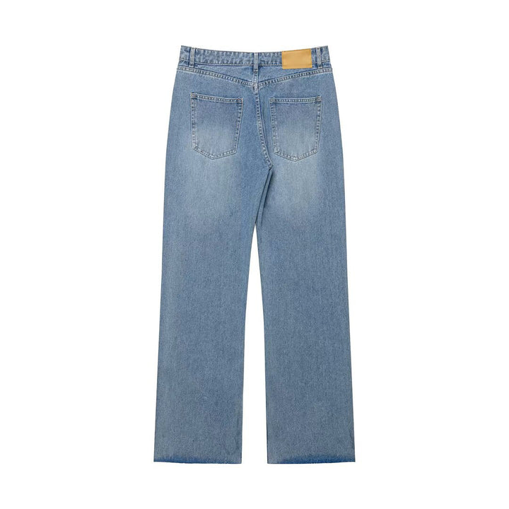 Damen Hochtaillierte weite Jeans mit geradem Bein und Fünf‑Taschen‑Schnitt Drune