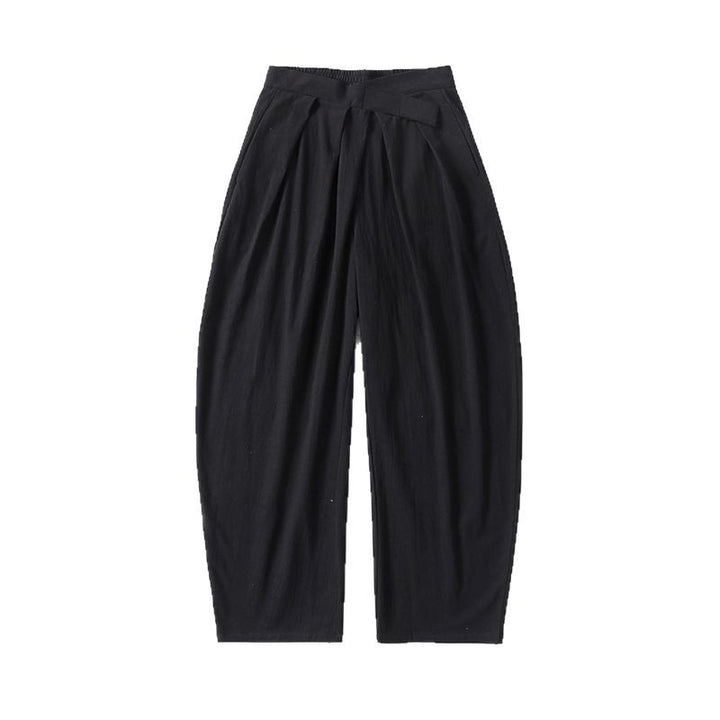 Damen Elegante Bundfalten-Hose mit ballonförmigem Bein und elastischem Taillenbund Drune
