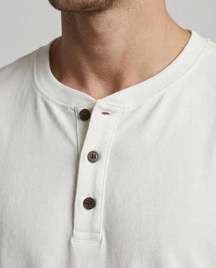 Lässiges Herren Henley T-Shirt aus Roma-Stoff Loose Fit Kurzarm Shirt