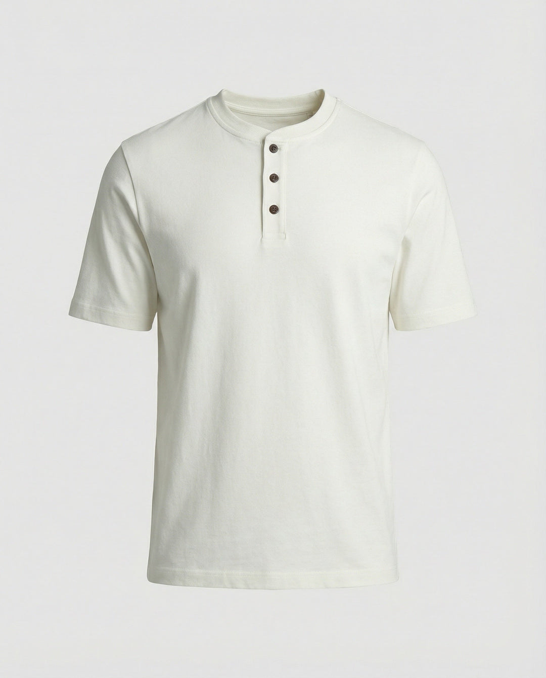 Lässiges Herren Henley T-Shirt aus Roma-Stoff Loose Fit Kurzarm Shirt