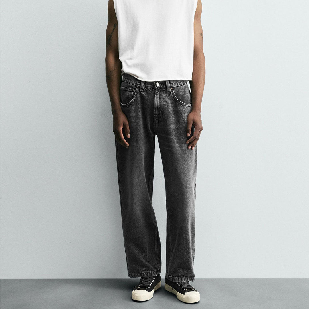 Damen High‑Waist Cropped Wide‑Leg Jeans aus weichem Stretch-Denim Drune